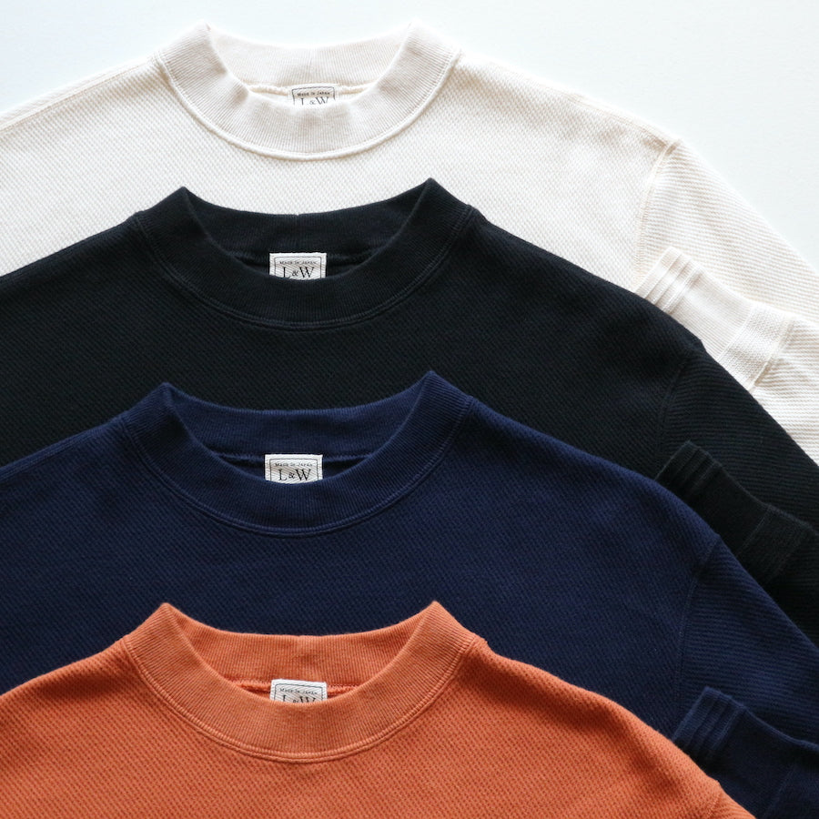 Fine Alan Honeycomb Mock Neck Thermal in Royal Black - Tempo