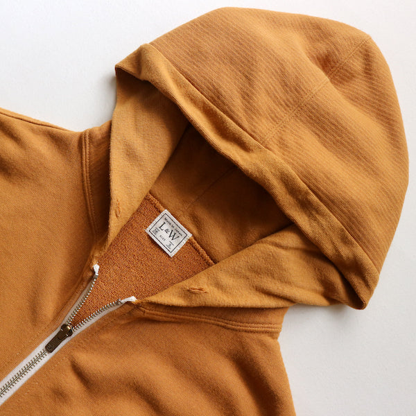 Striped Face French Terry 50’s Double Zip Parka in Mustard - Tempo