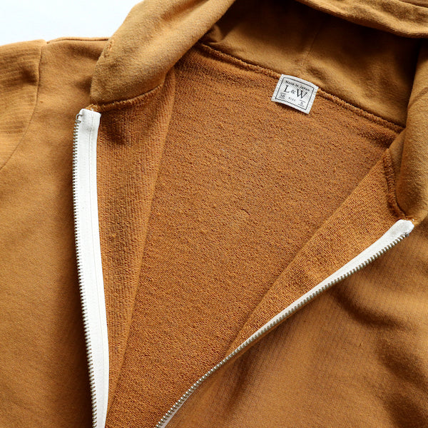 Striped Face French Terry 50’s Double Zip Parka in Mustard - Tempo