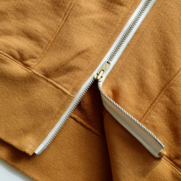 Striped Face French Terry 50’s Double Zip Parka in Mustard - Tempo