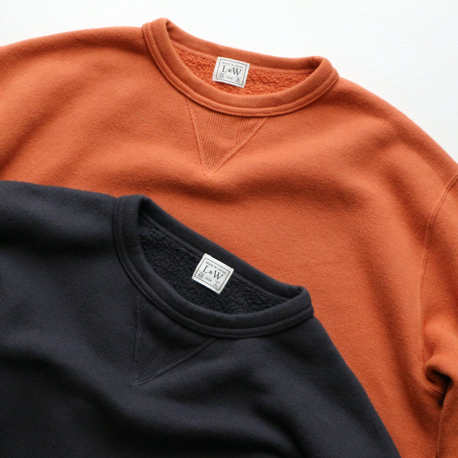 Tompkin's Knit V-Gusset Crewneck Sweatshirt in Orange Brown - Tempo