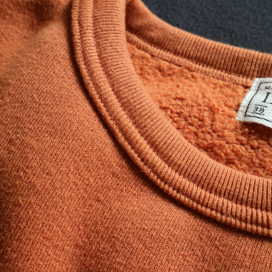 Tompkin's Knit Crew Neck Sweatshirt in Orange Brown - Tempo