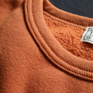 Tompkin's Knit Crew Neck Sweatshirt in Orange Brown