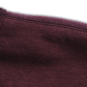 Double-V Set-In Sleeve Tsuriami Loopwheel Mother Cotton Sweat Shirt in Burgundy