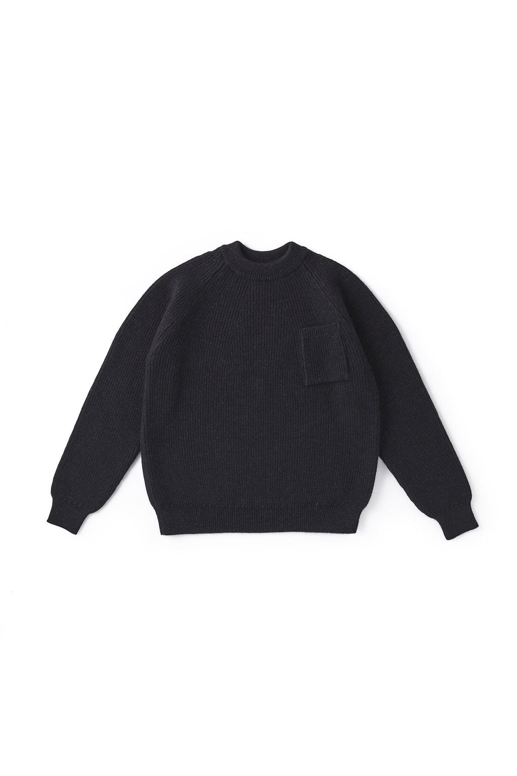 Alpaca Crewneck Sweater in Black