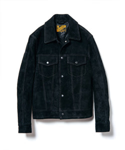 Steer Rough-Out Suede Type III Jacket in Black (TB-139) - Tempo