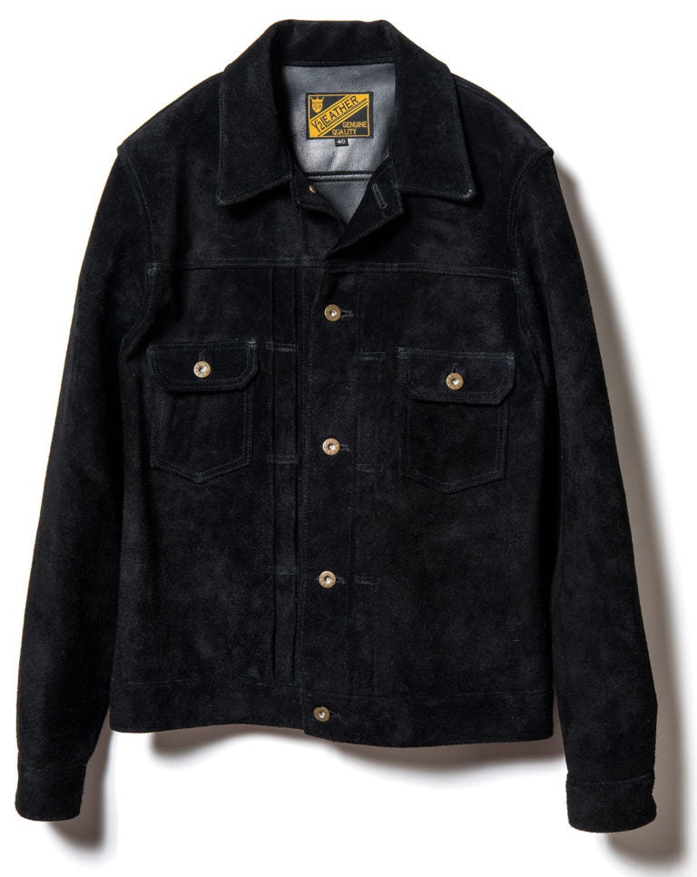 Steer Roughout Suede Type II G Jacket in Black (TB-141) - Tempo