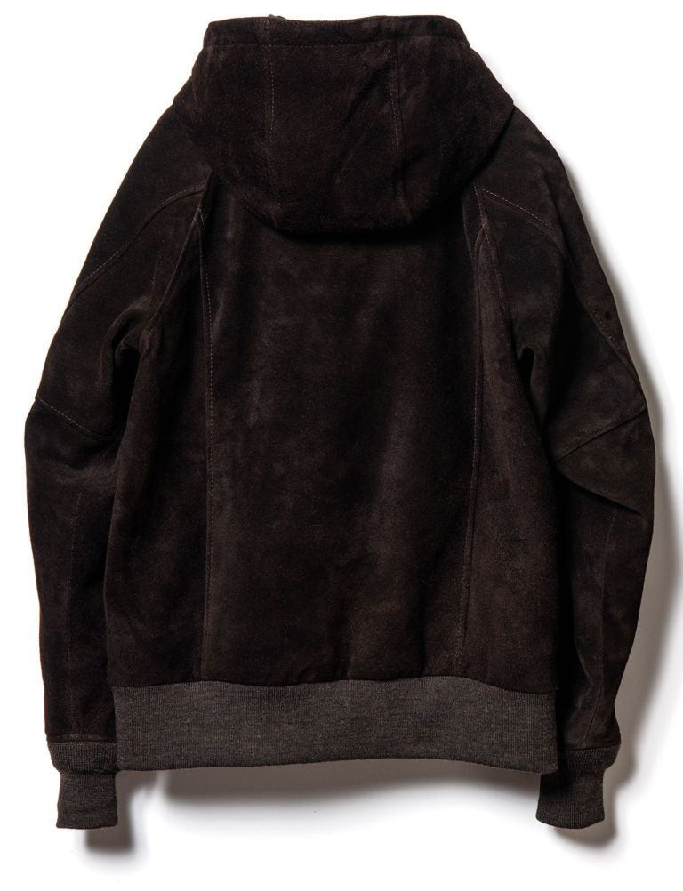 Steer Roughout Suede Hooded Parka  in Brown (TB-152) - Tempo